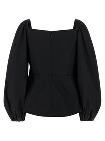 Carolina Herrera Puff Sleeve Top Black