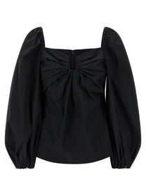 Carolina Herrera Puff Sleeve Top Black