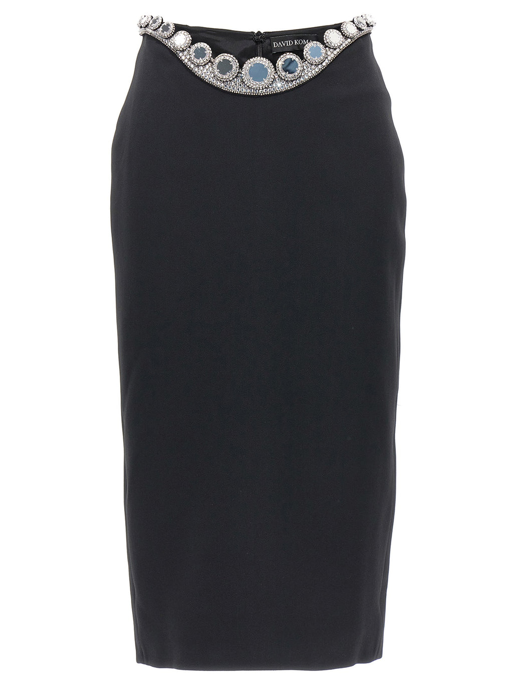 David Koma Puffer Circle Embroidery Skirt Black