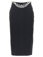 David Koma Puffer Circle Embroidery Skirt Black