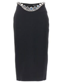 David Koma Puffer Circle Embroidery Skirt Black