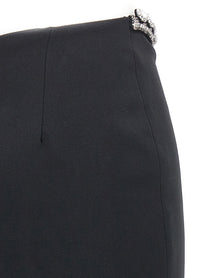 David Koma Puffer Circle Embroidery Skirt Black, view 4