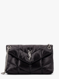 Saint Laurent Women's Puffer Matelassé Leather Crossbody Bag Black