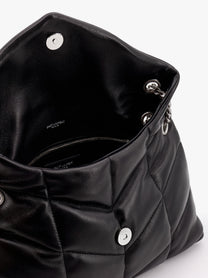 Saint Laurent Women's Puffer Matelassé Leather Crossbody Bag Black