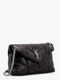 Saint Laurent Women's Puffer Matelassé Leather Crossbody Bag Black
