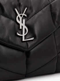 Saint Laurent Women's Puffer Matelassé Leather Crossbody Bag Black