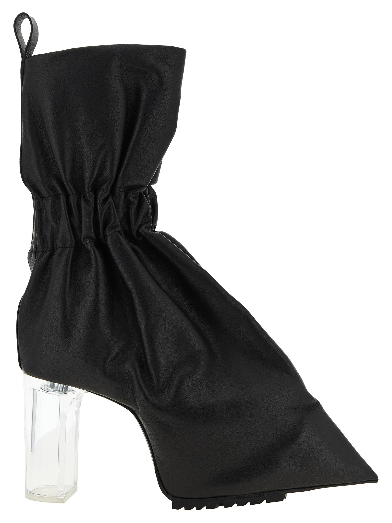 Rick Owens Pull on Cuffed Taquito Ankle Boots Black