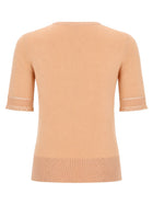 Chloé Women's Knit Wool Pullover Short-Sleeve Blue, view 2
