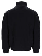 Saint Laurent Men's Pullover with Mezza Zip in Wool Ribbed Black, view 3