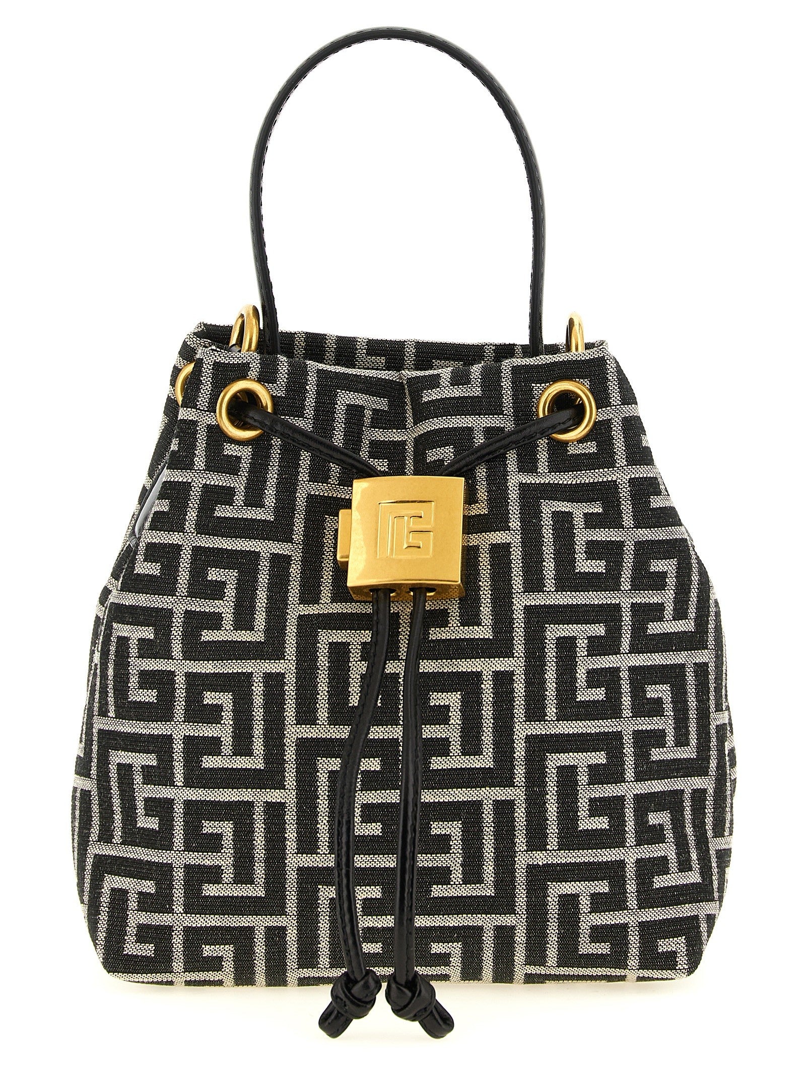 Balmain Pulse Mini Bucket Bag White