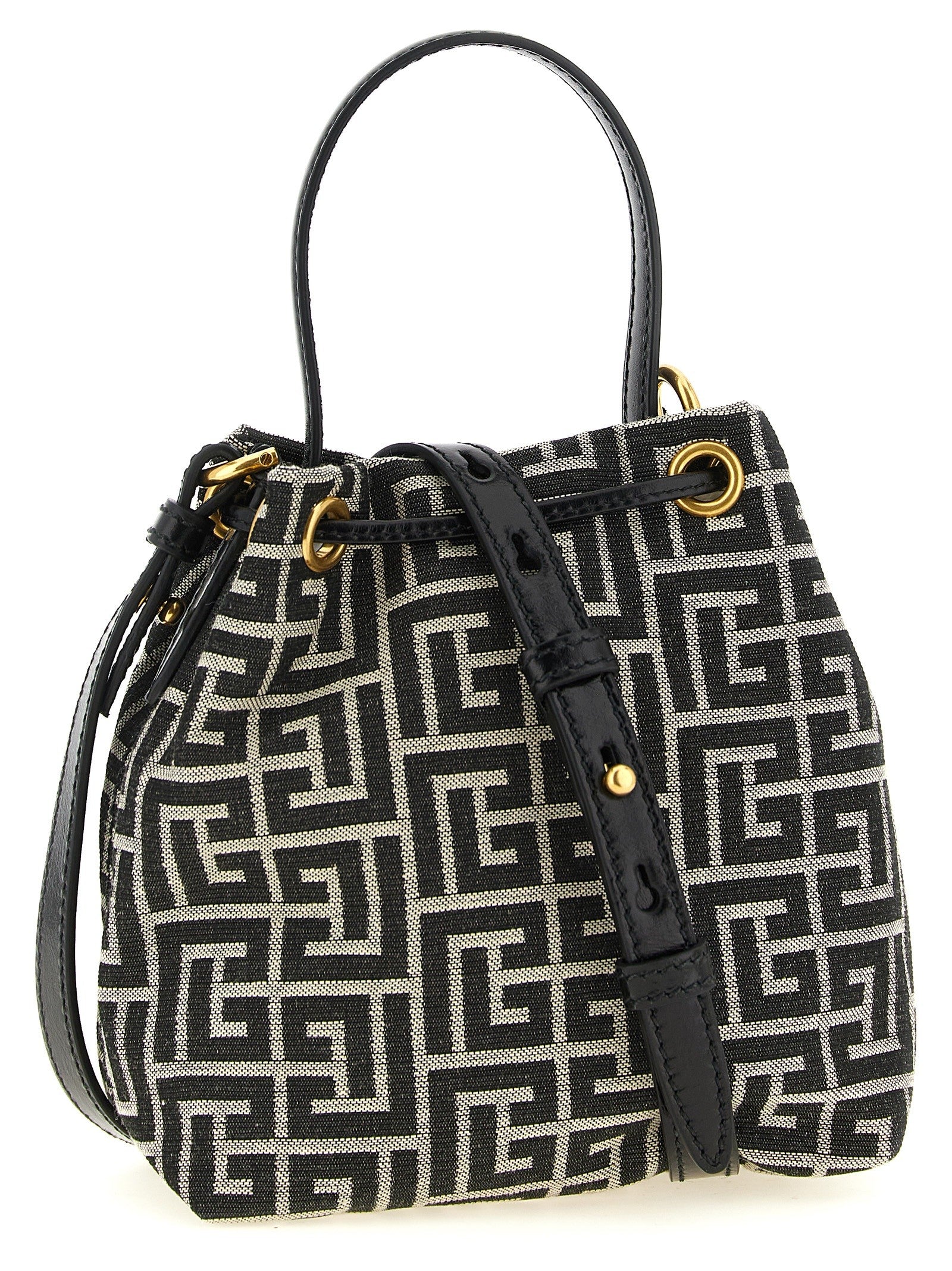 Balmain Pulse Mini Bucket Bag White