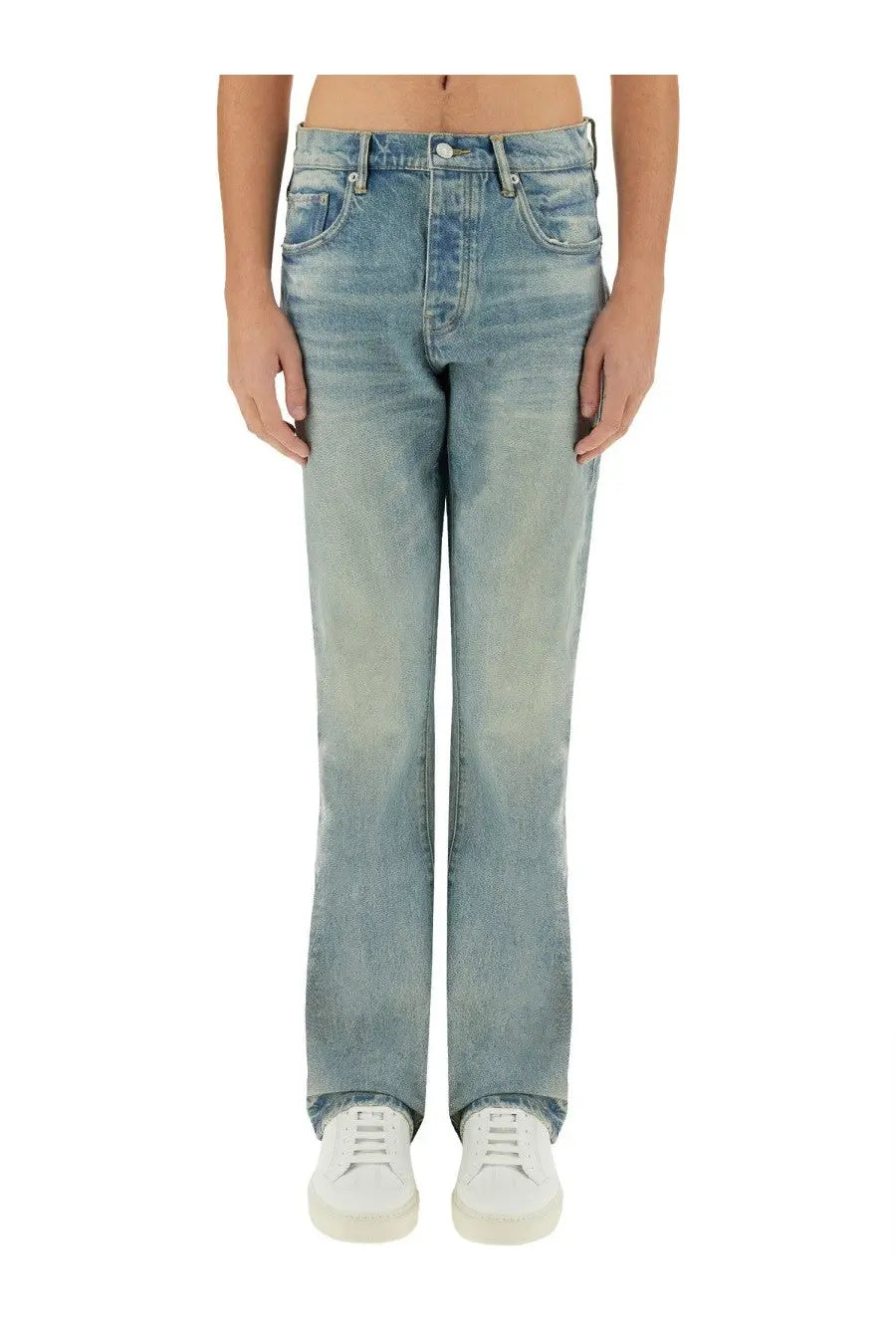 PURPLE BRAND Men's Coated Flare Jeans Blue