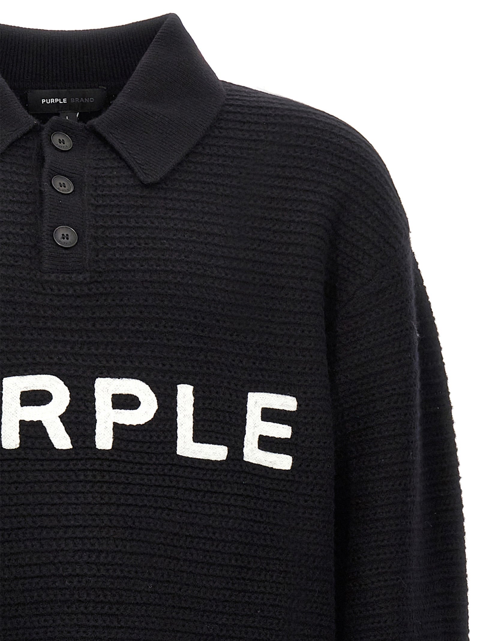 PURPLE - PURPLE - Logo embroidery sweater - Men’s Knitwear