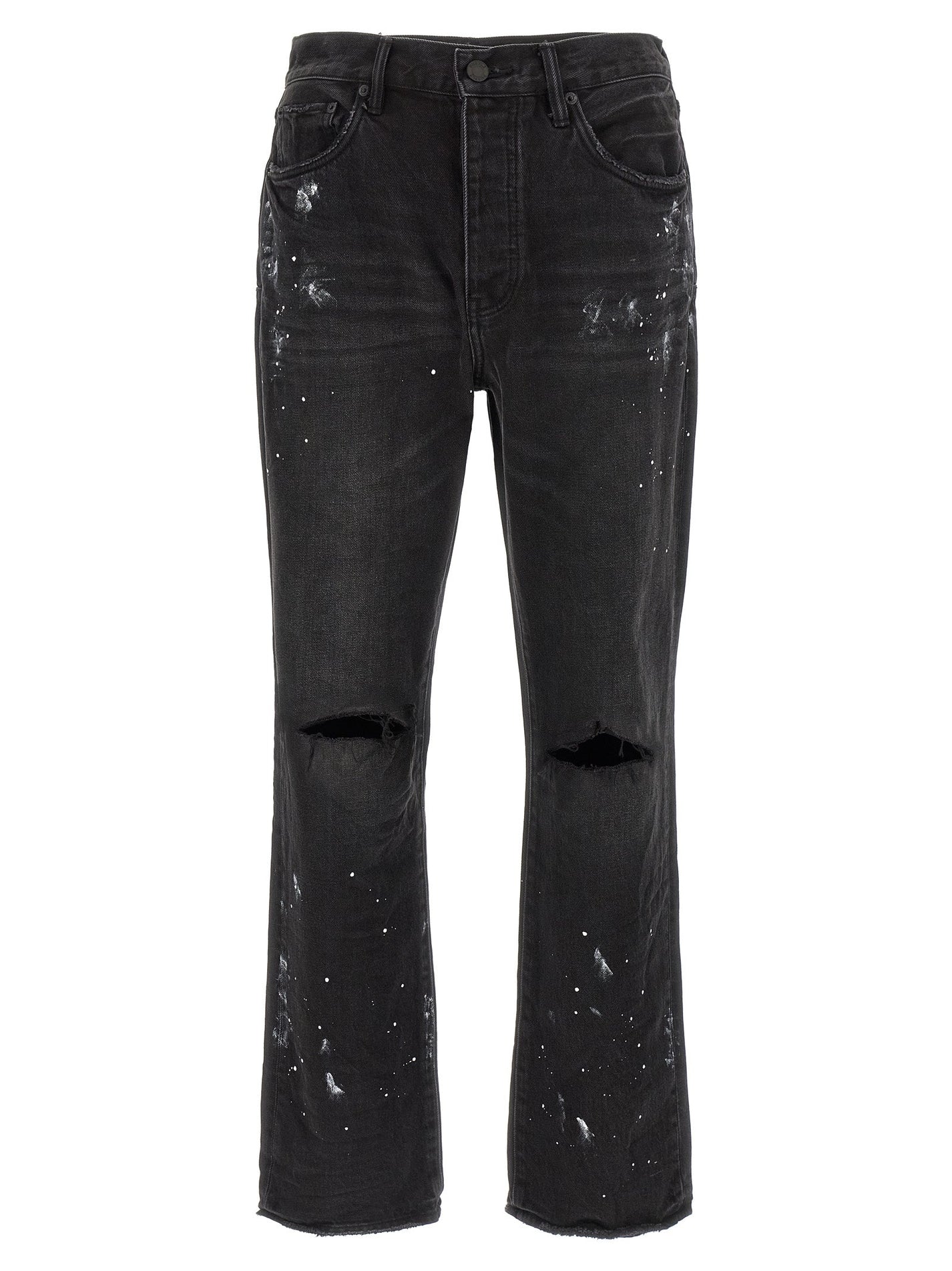 PURPLE - PURPLE - ’P011 Knee Slit Paint’ jeans - Men’s Bottoms