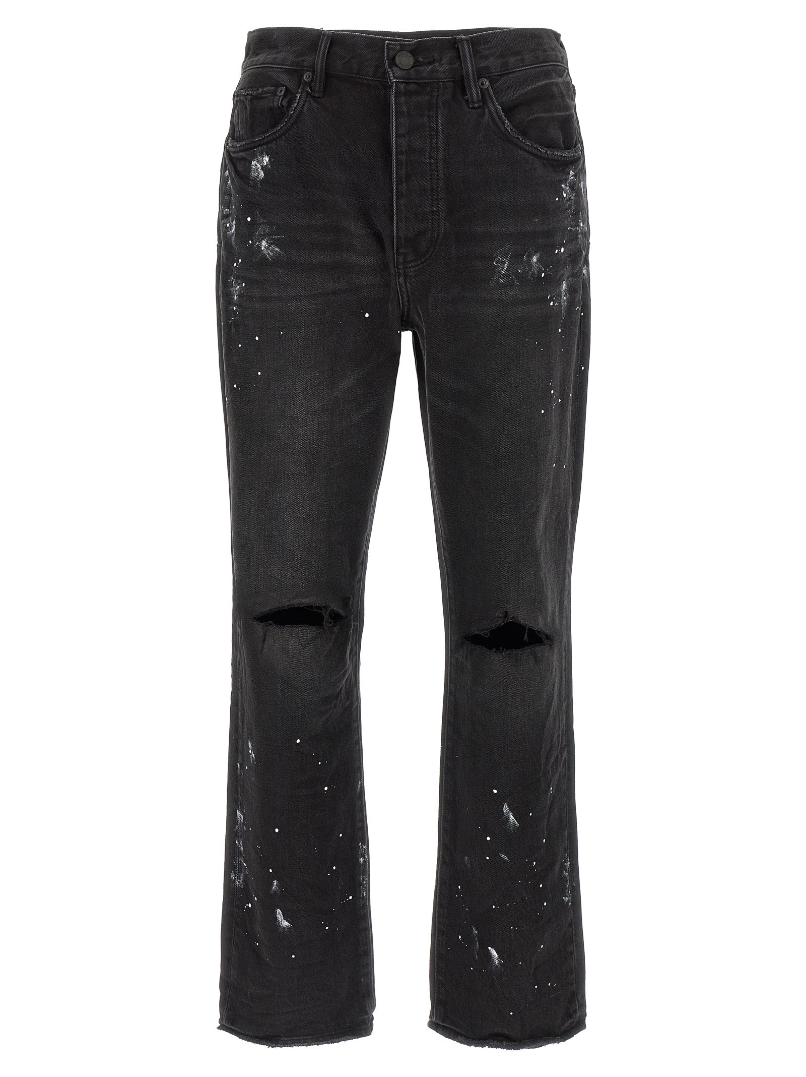 PURPLE - PURPLE - ’P011 Knee Slit Paint’ jeans - Men’s Bottoms