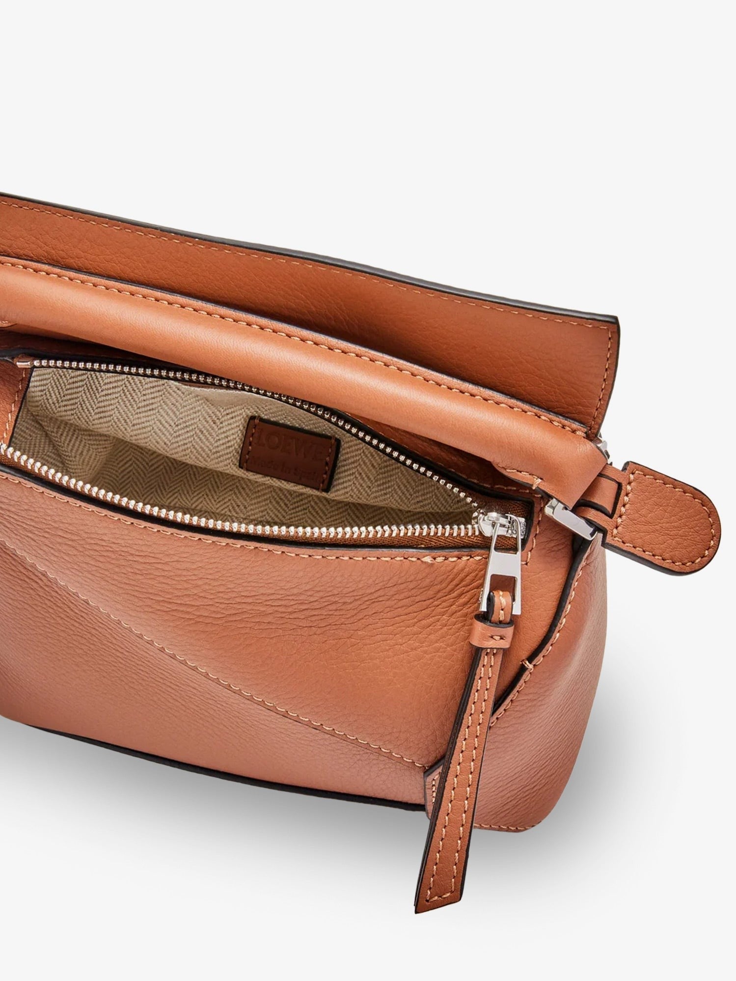 Loewe Women's Puzzle Edge Mini Leather Handbag Beige