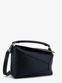 Loewe Women's Puzzle Edge Small Leather Handbag Blue