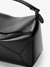 Loewe Men's Puzzle Large Leather Bag Black