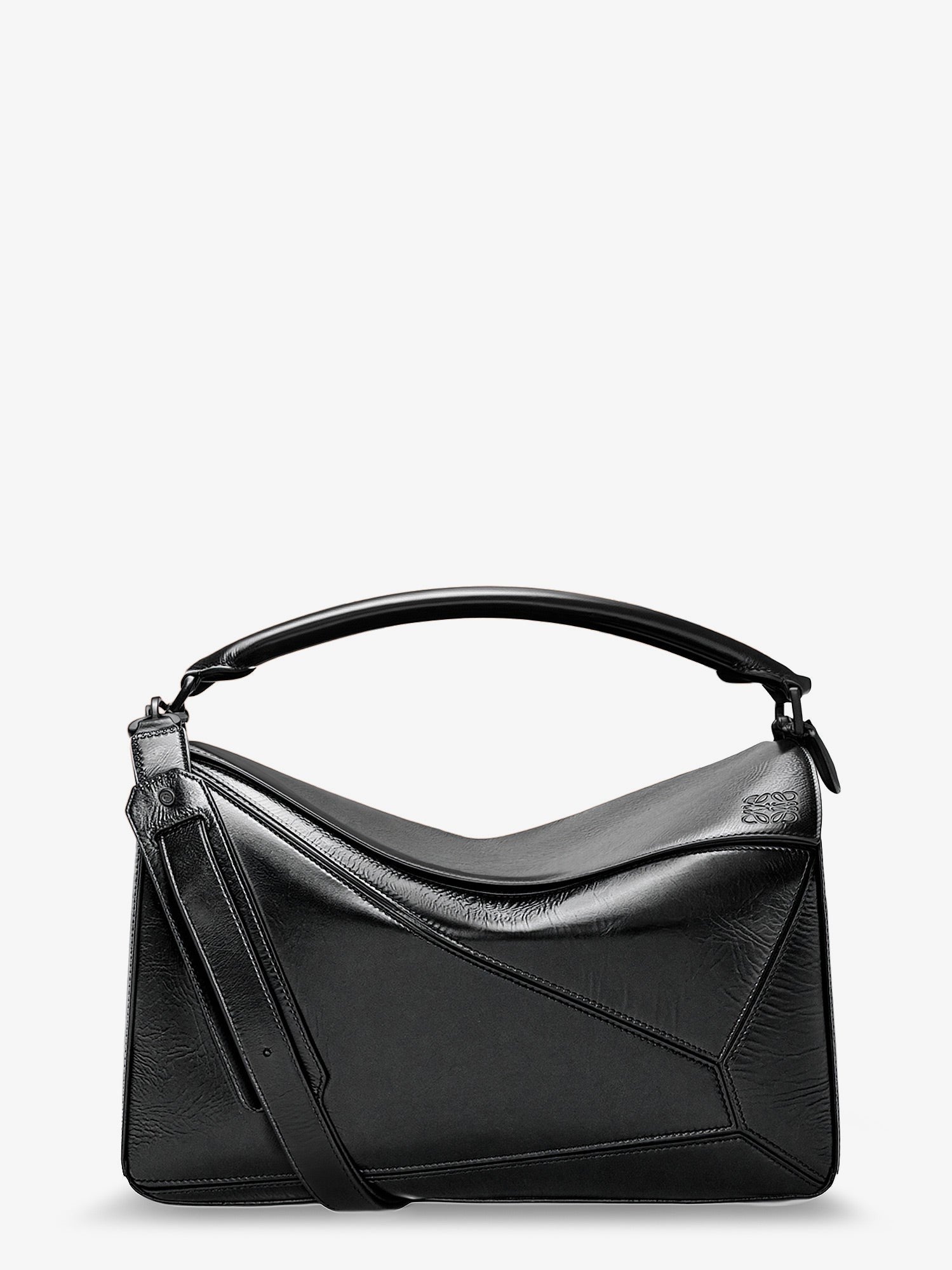 Loewe Men's Puzzle Large Leather Bag Black