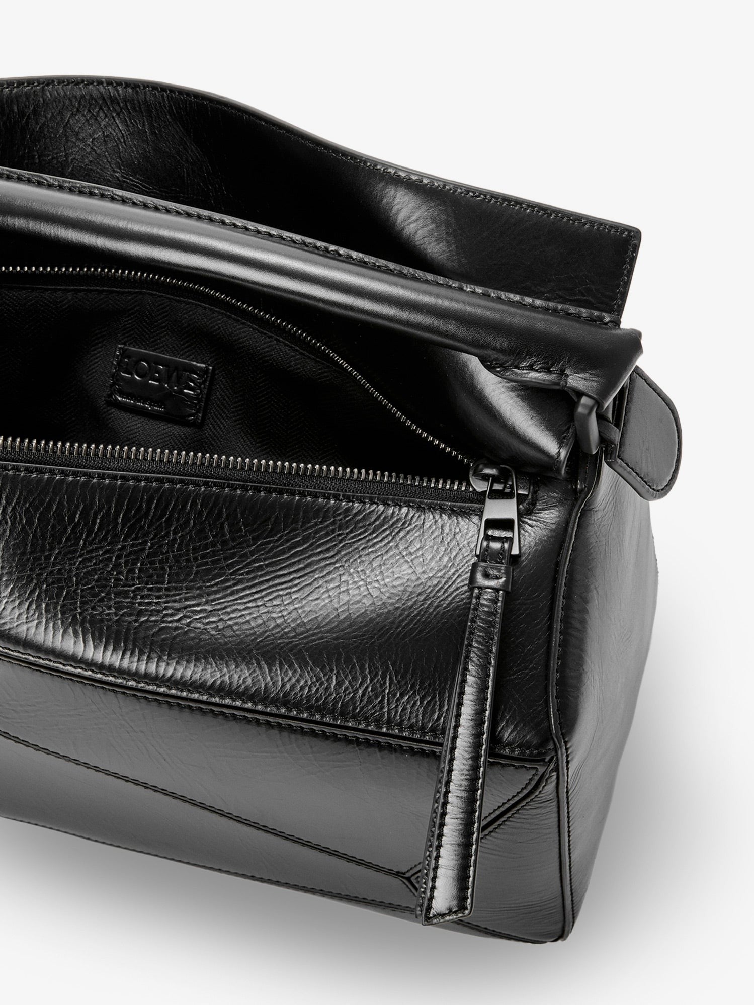 Loewe Men's Puzzle Large Leather Bag Black