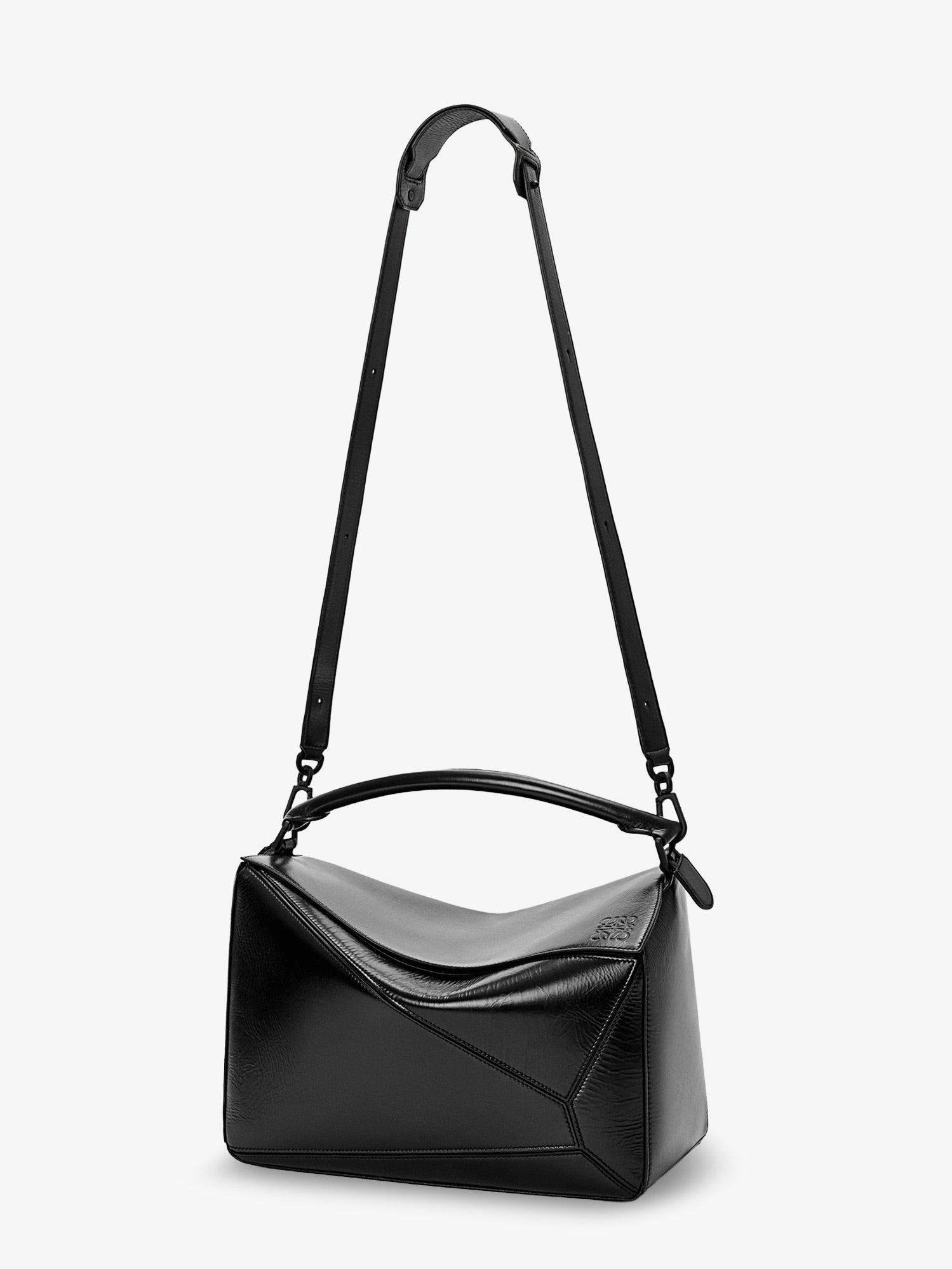 Loewe Men's Puzzle Large Leather Bag Black