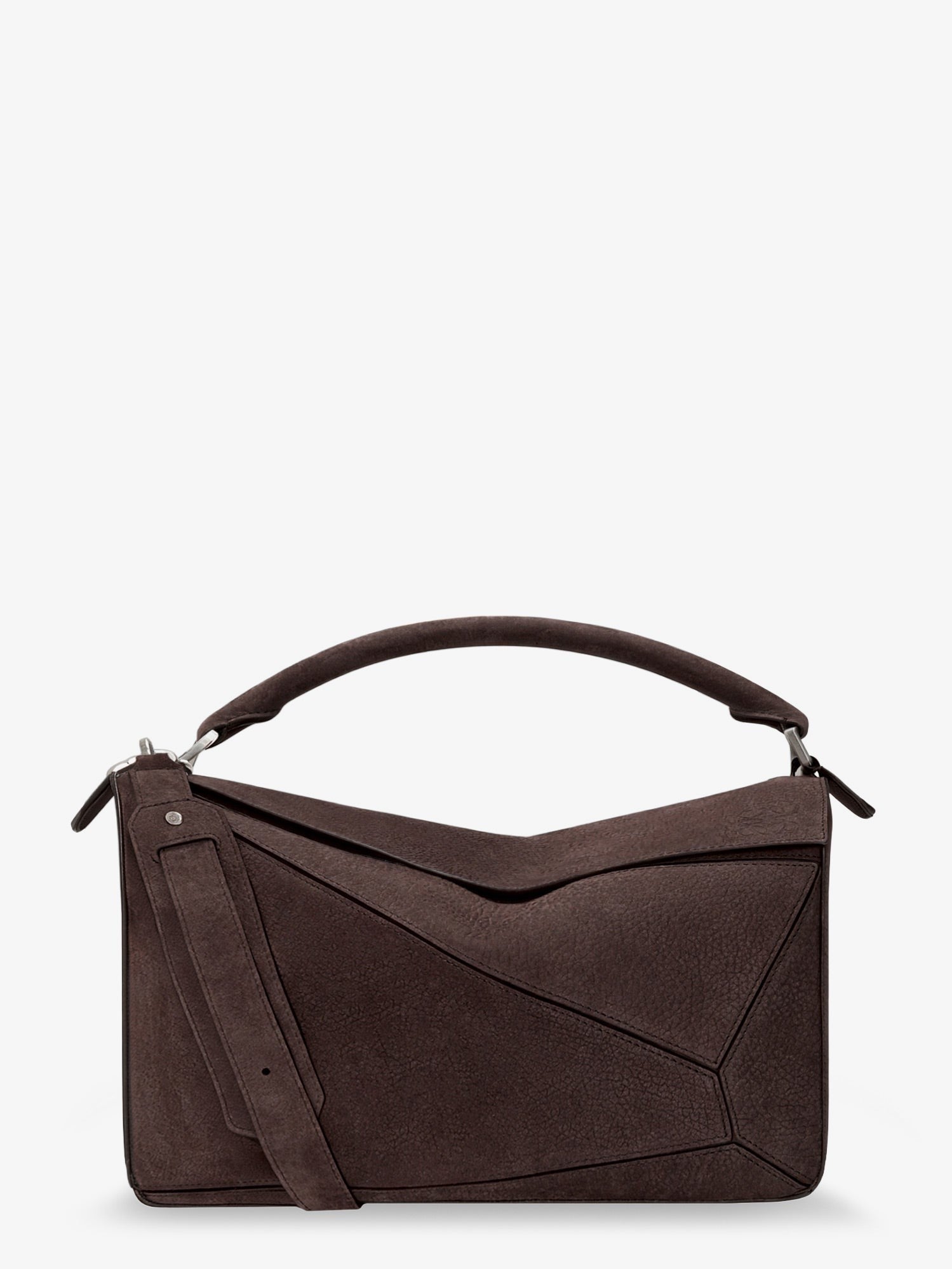 Loewe Men's Puzzle Large Nubuck Bag Brown