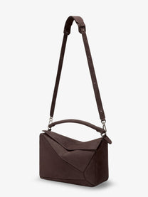 Loewe Men's Puzzle Large Nubuck Bag Brown