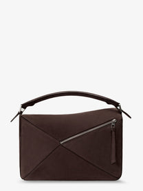 Loewe Men's Puzzle Large Nubuck Bag Brown