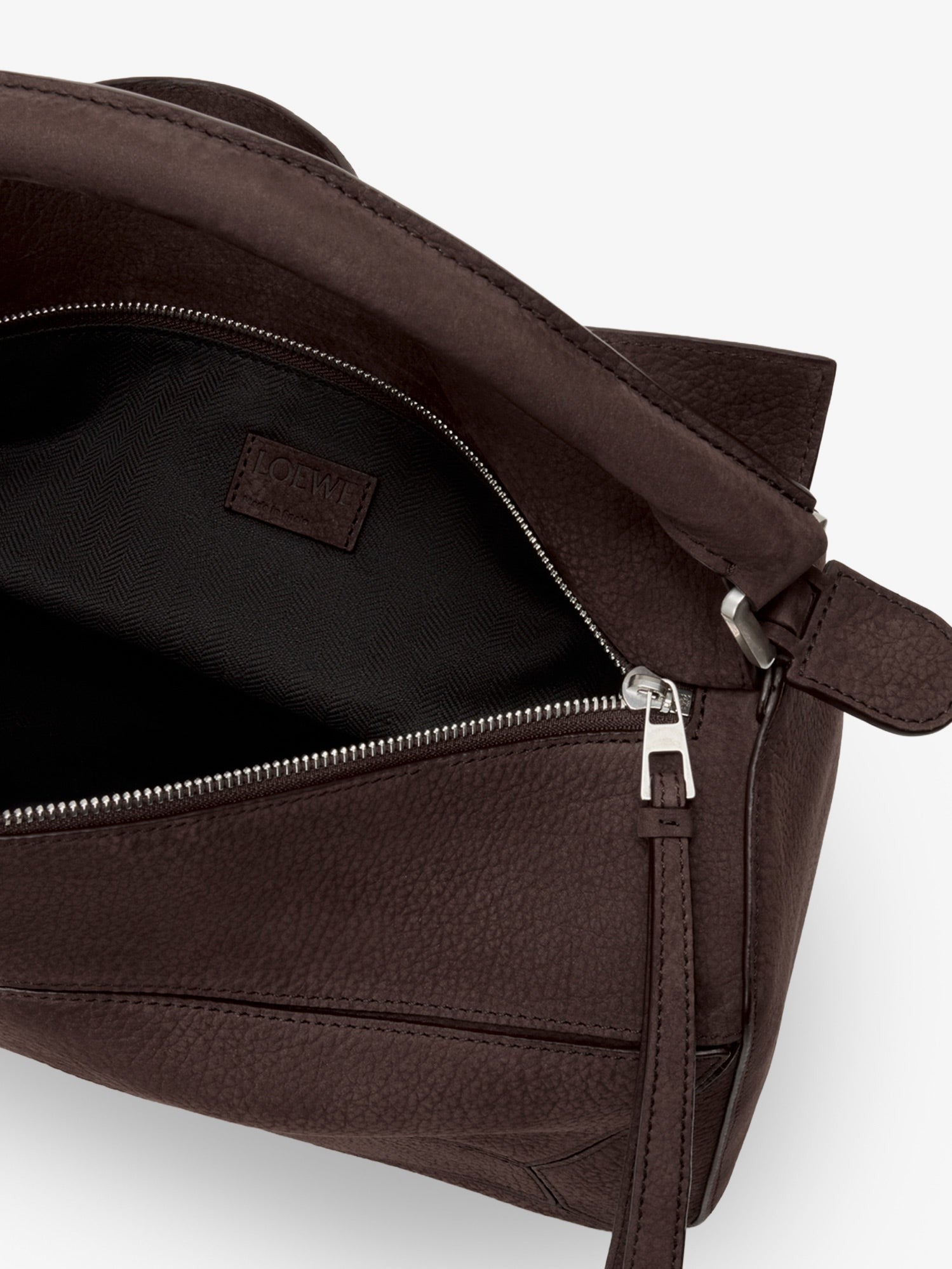 Loewe Men's Puzzle Large Nubuck Bag Brown