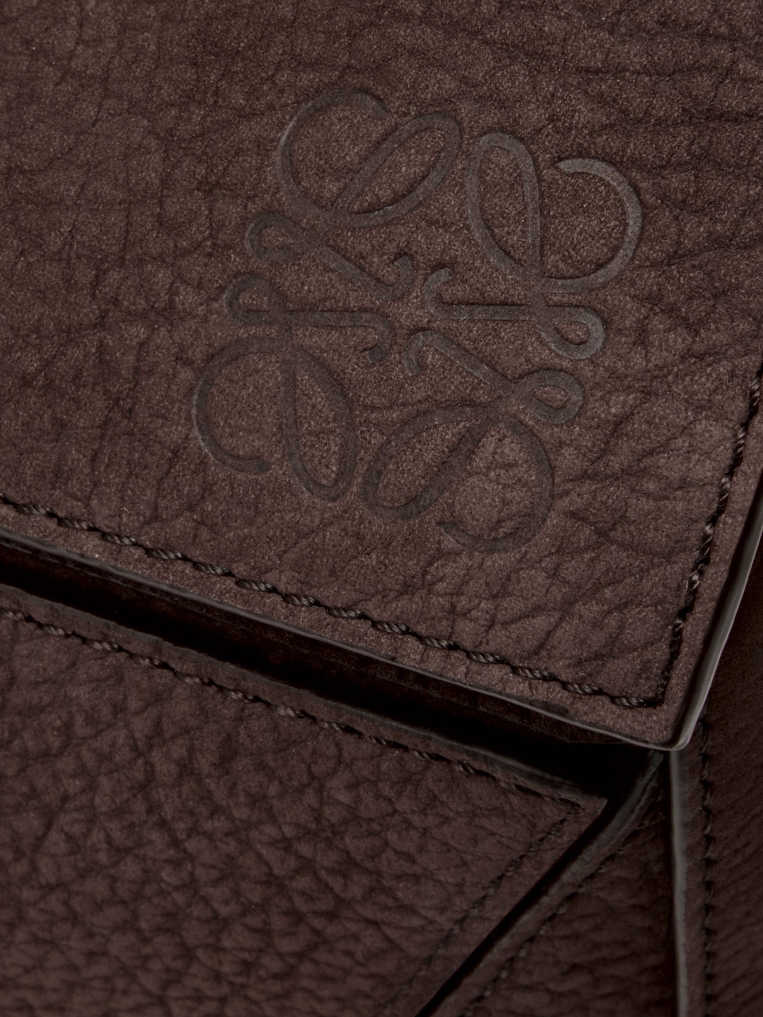 Loewe Men's Puzzle Large Nubuck Bag Brown