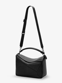 Loewe Men's Puzzle Large Textured Leather Handbag Black