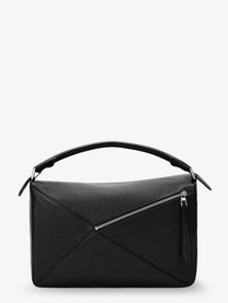 Loewe Men's Puzzle Large Textured Leather Handbag Black