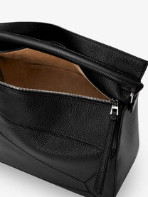 Loewe Men's Puzzle Large Textured Leather Handbag Black