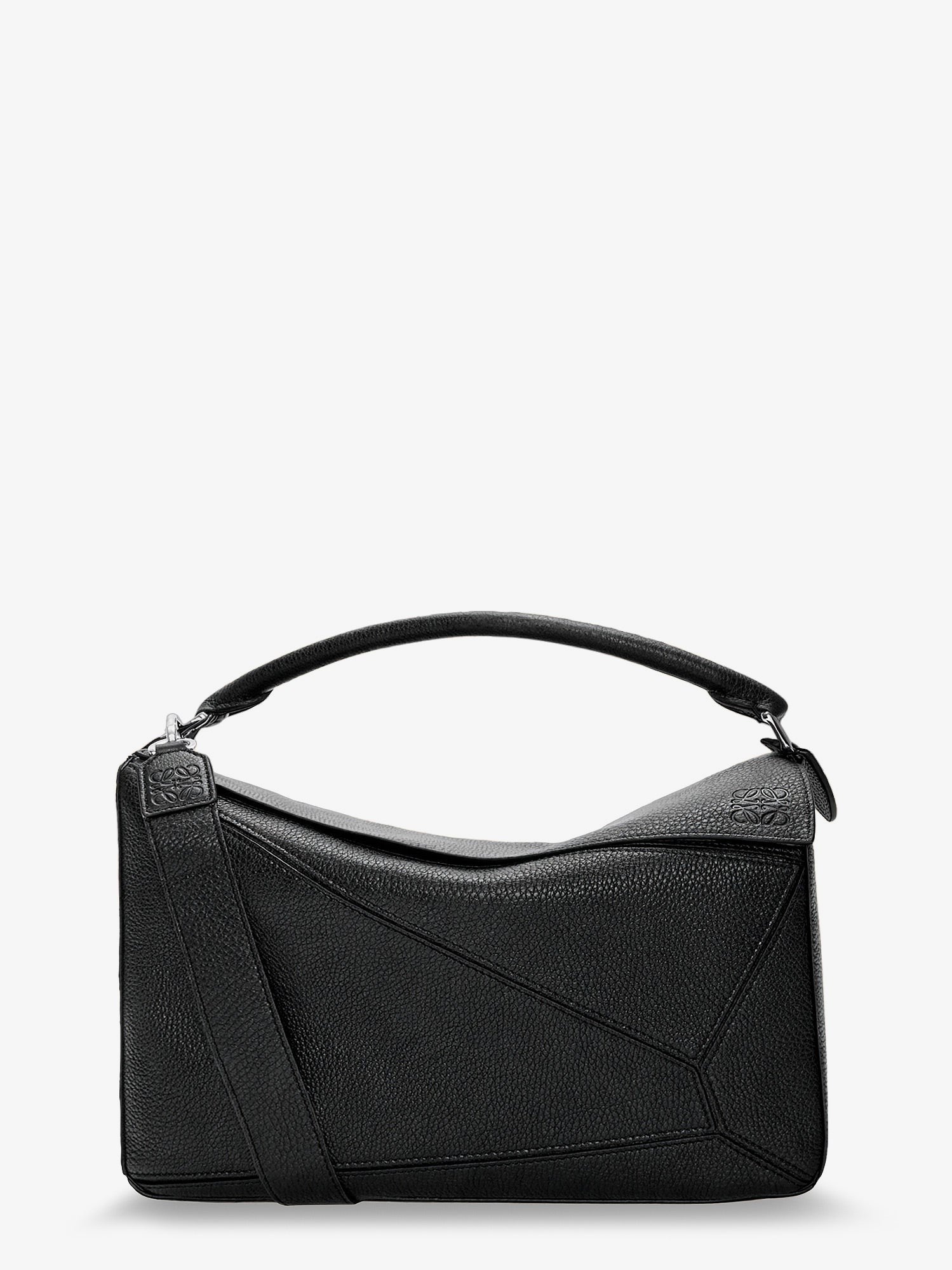 Loewe Men's Puzzle Large Textured Leather Handbag Black