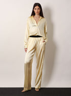 Tom Ford Women's Pyjamas Stretch Satin Trousers Yellow, view 2