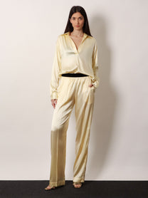 Tom Ford Women's Pyjamas Stretch Satin Trousers Yellow