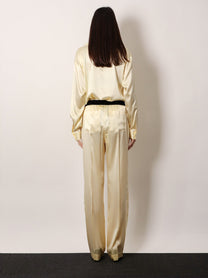 Tom Ford Women's Pyjamas Stretch Satin Trousers Yellow