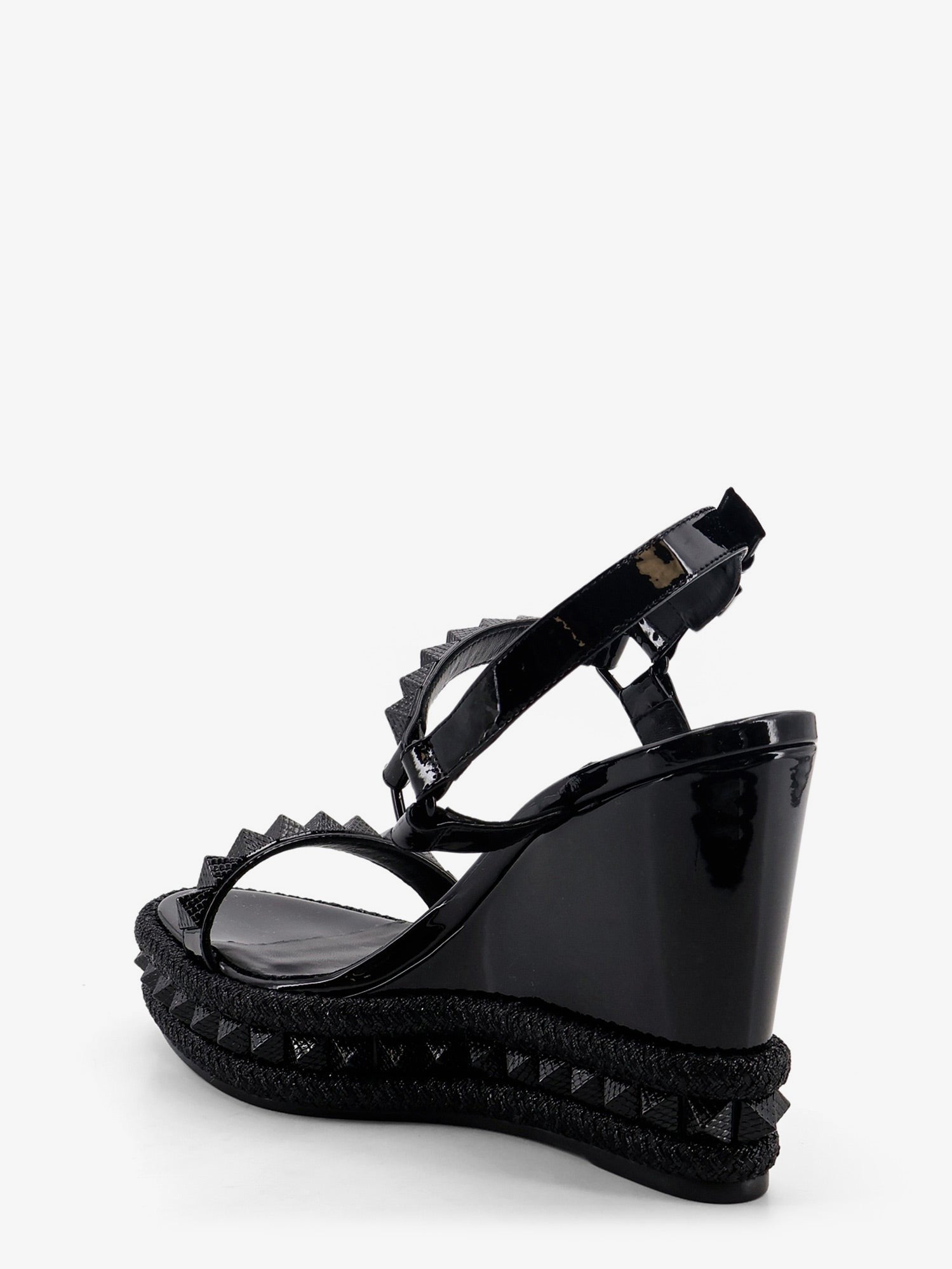 Christian Louboutin Women's Pyra Clou Leather Sandals Black