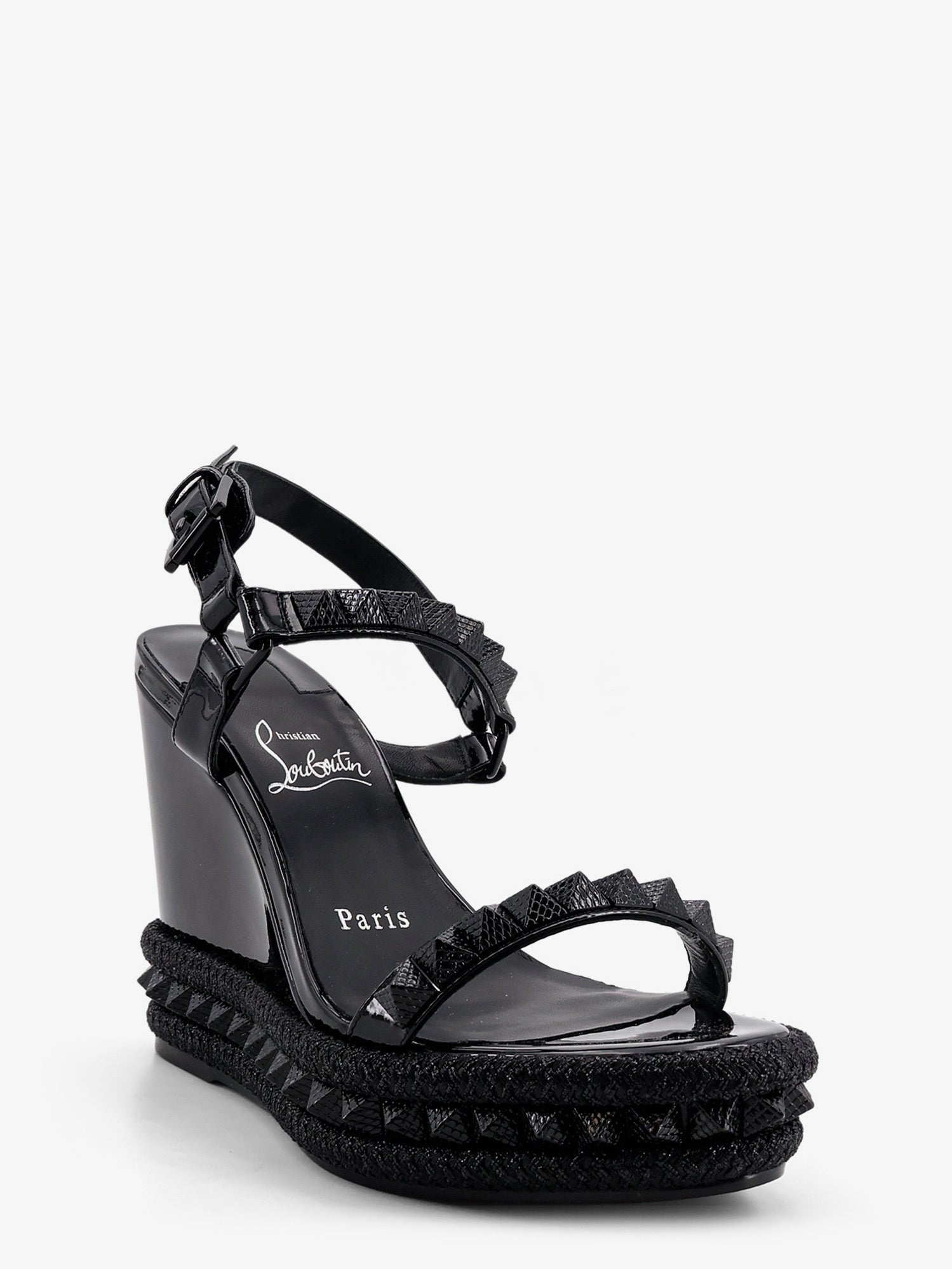 Christian Louboutin Women's Pyra Clou Leather Sandals Black