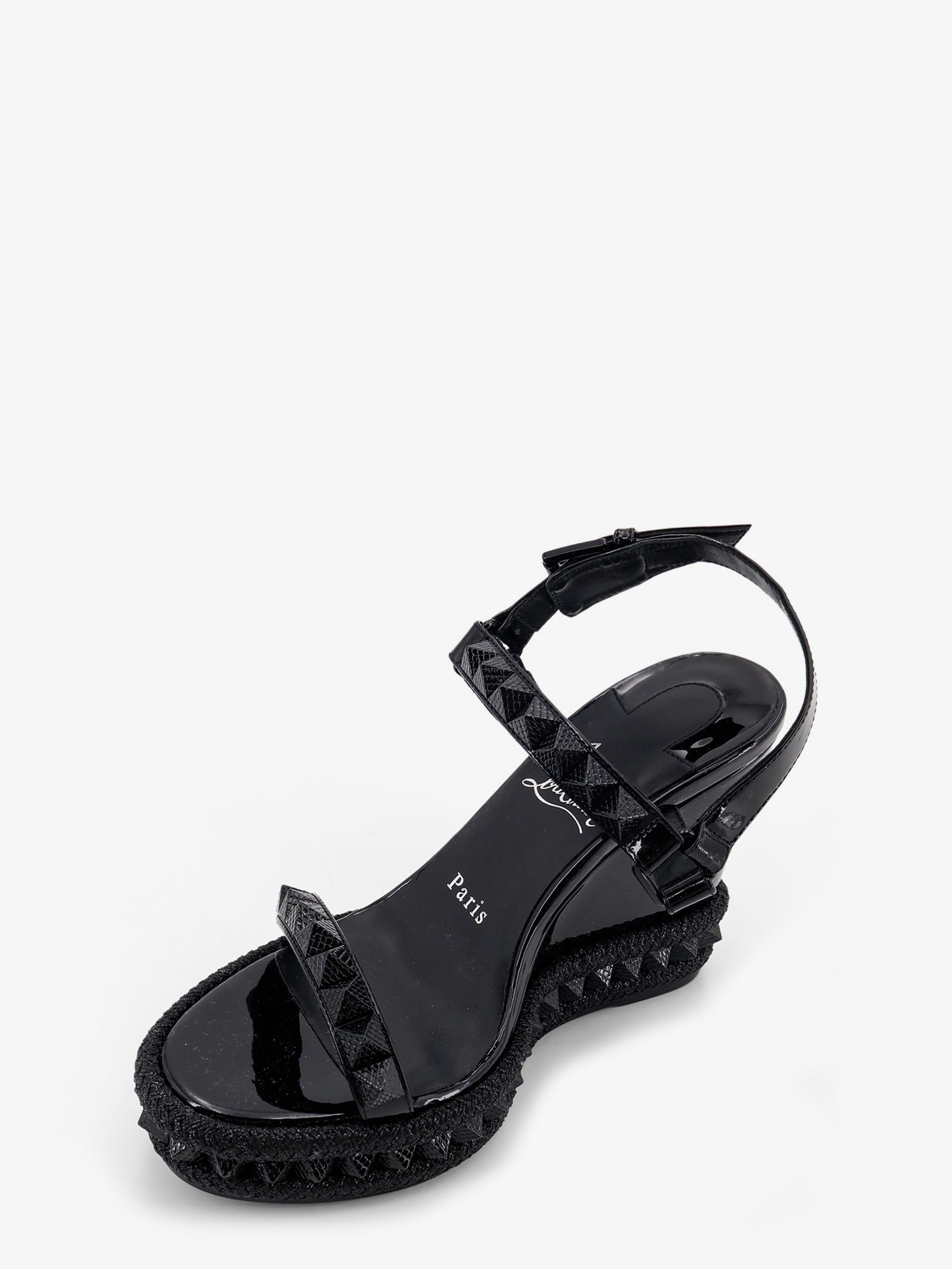 Christian Louboutin Women's Pyra Clou Leather Sandals Black