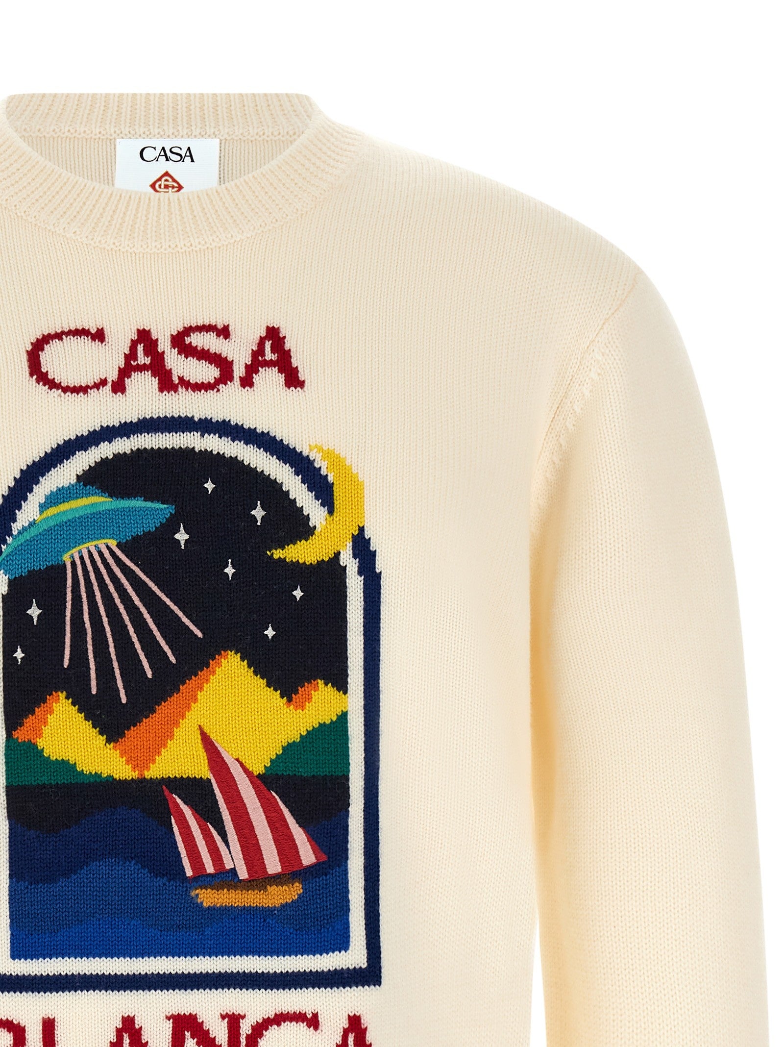 Casablanca Pyramid Abduction Sweater White