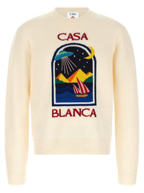 Casablanca Pyramid Abduction Sweater White