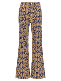 Ganni Python Jeans Gold