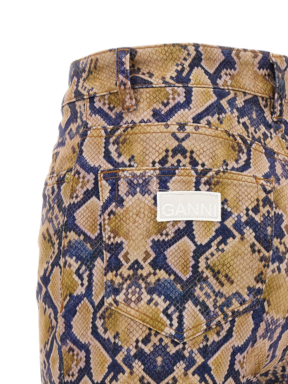 Ganni Python Jeans Gold, view 4