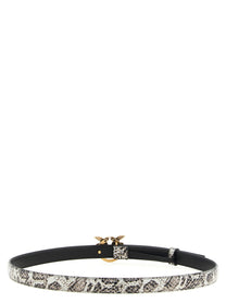 Pinko Python Print Leather Belt Grey