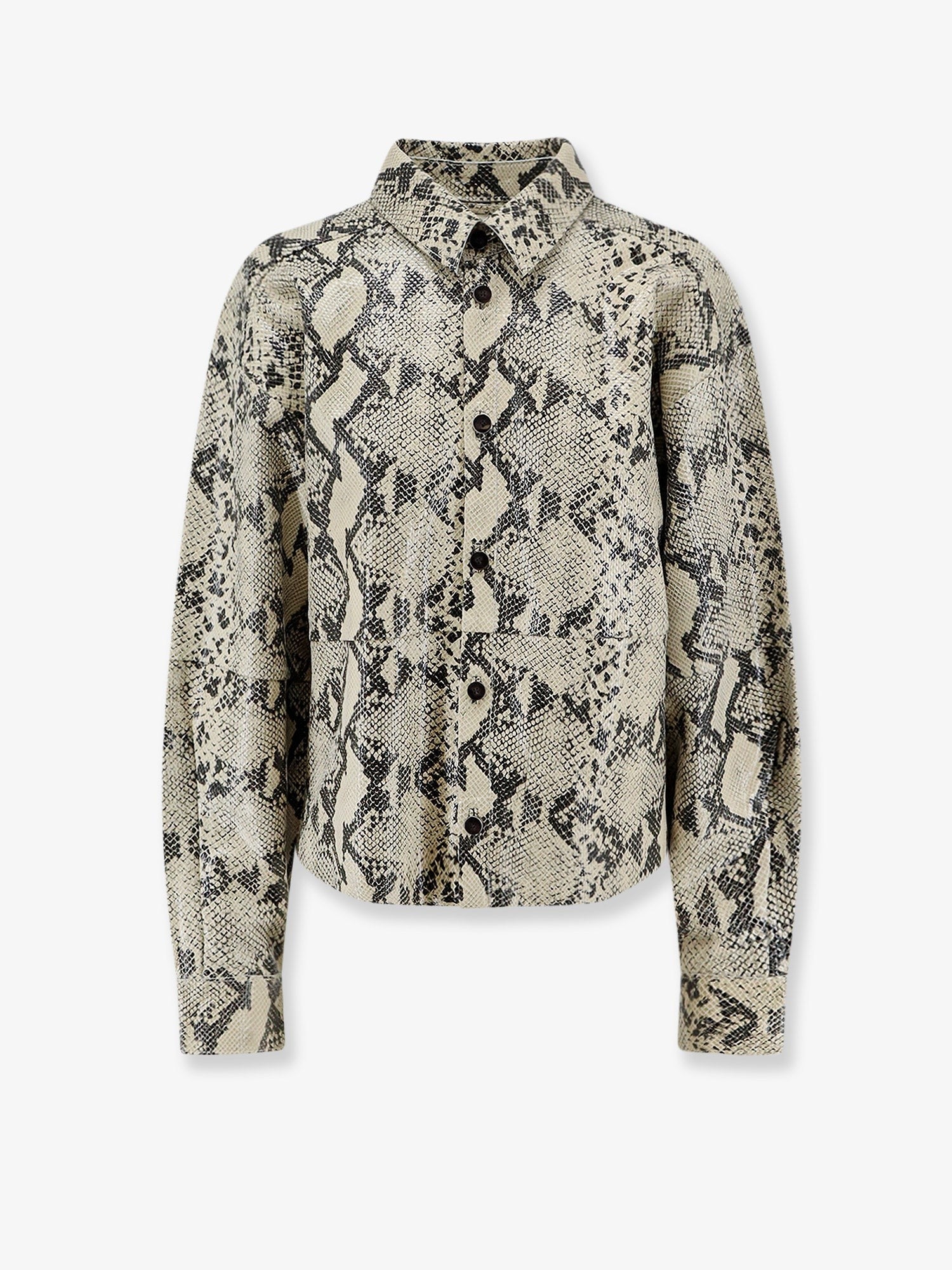 Alysi Women's Python Print Leather Shirt Pattern