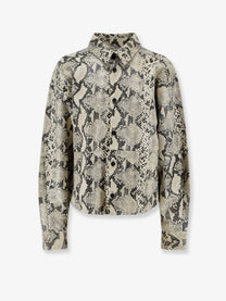 Alysi Women's Python Print Leather Shirt Pattern
