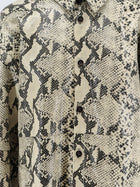 Alysi Women's Python Print Leather Shirt Pattern, view 3