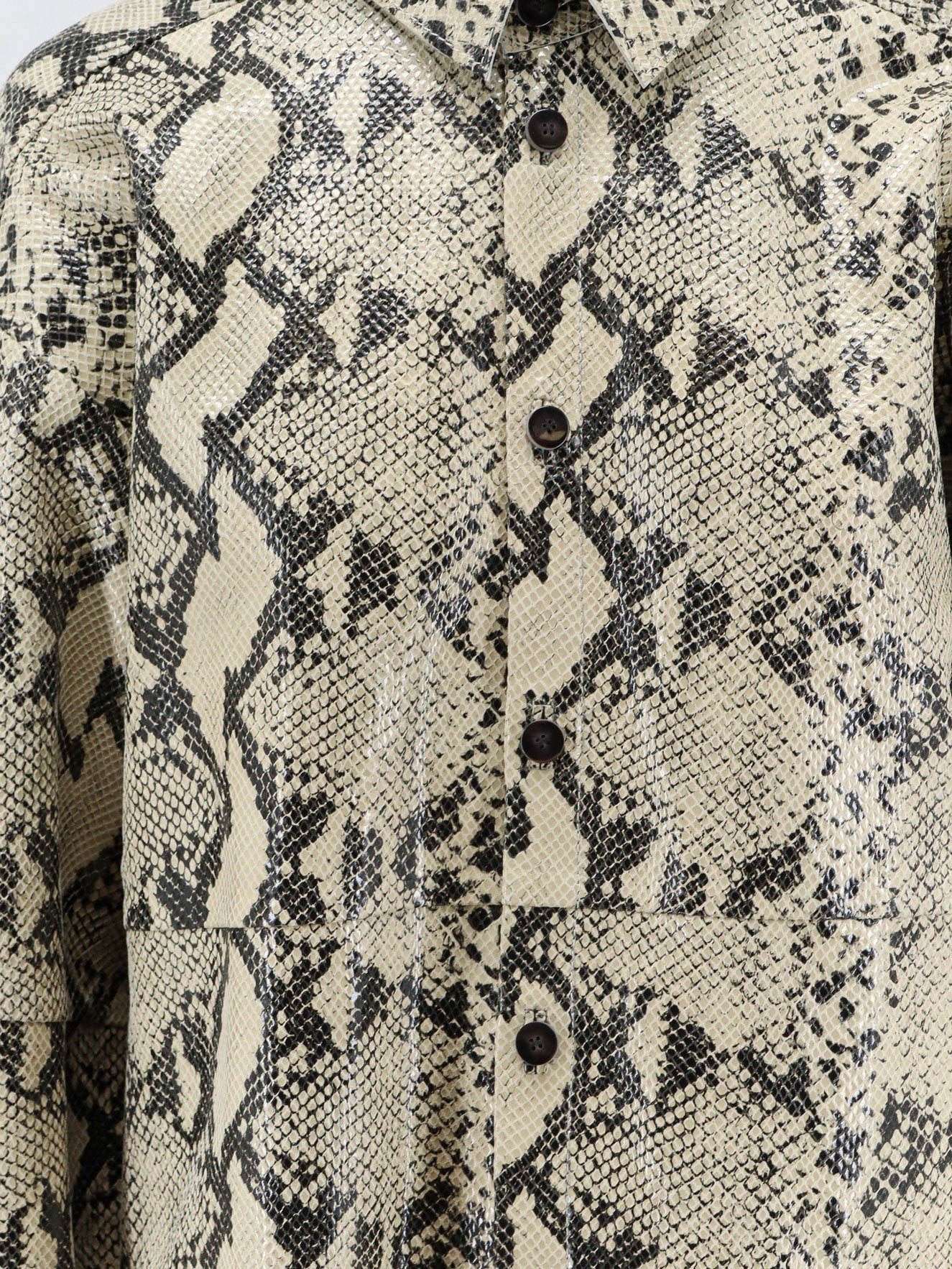 Alysi Women's Python Print Leather Shirt Pattern