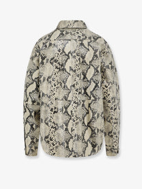 Alysi Women's Python Print Leather Shirt Pattern
